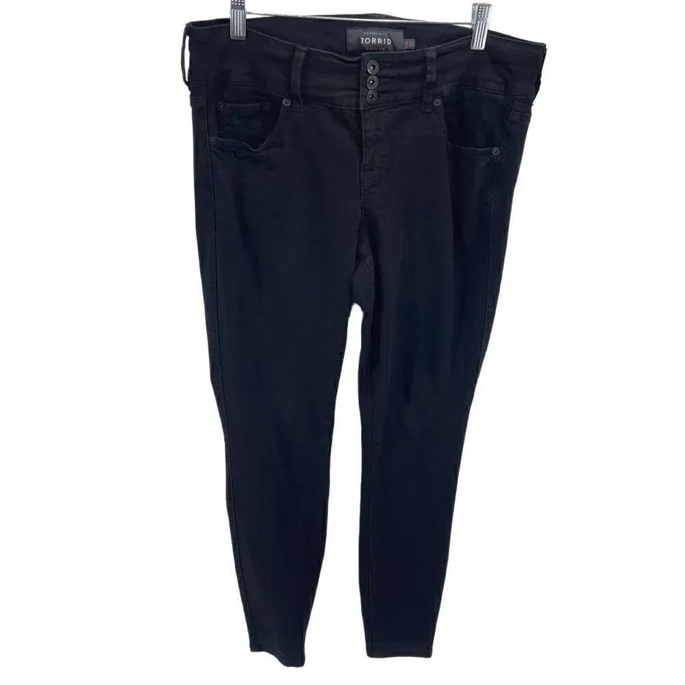 Torrid Womens Skinny Jeans Stretch High Rise Casual Modern Pocket Black Size 12